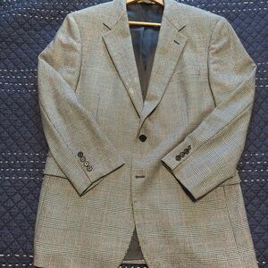 Vintage Loro Piana Brooks Brothers Elegant Gray Checkered Blazer